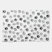 Puppy Dog Paw Print | Wit en grijs Theedoek (Horizontaal)