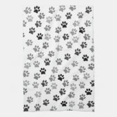 Puppy Dog Paw Print | Wit en grijs Theedoek (Verticaal)