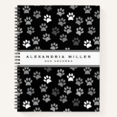 Puppy Dog Paw Print | Zwart roze en grijs Notitieboek (Voorkant)