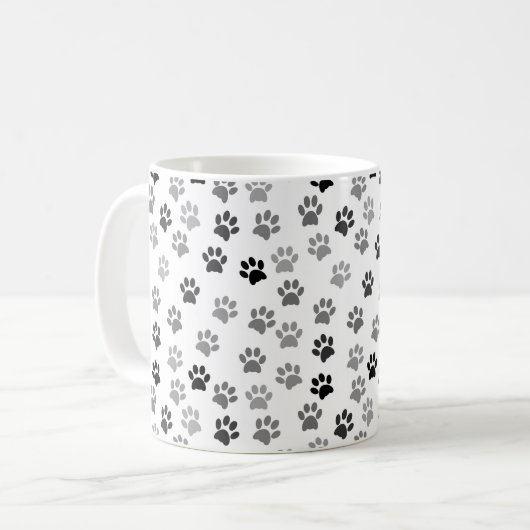 Puppy Dog Paw Printers | Wit en grijs Koffiemok (Voorkant links)