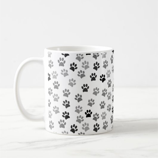 Puppy Dog Paw Printers | Wit en grijs Koffiemok (Links)