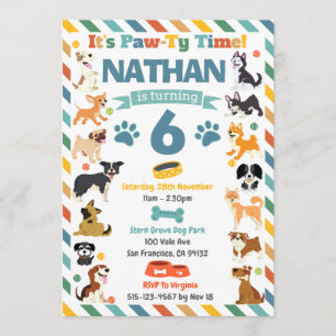 Puppy Dog Paw-ty Dieren Verjaardag Kaart