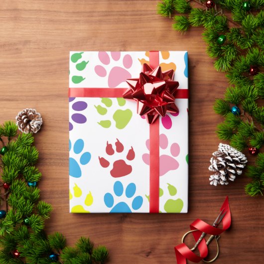 puppy dog paws tracks art pattern cadeaupapier (Feestdagen Geschenken)