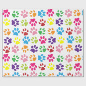 puppy dog paws tracks art pattern cadeaupapier (Vlak)