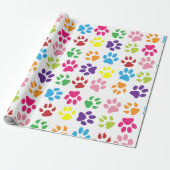 puppy dog paws tracks art pattern cadeaupapier (Uitgerold)