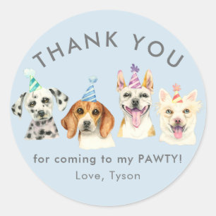 Puppy Dog Pawty Dank je wel gunst Ronde Sticker