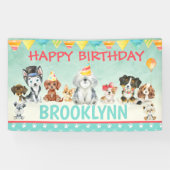Puppy Dog Pawty Happy Birthday Banner (Horizontaal)