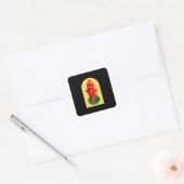 Puppy Dog Peing op Fire Hydrant Retro Vierkante Sticker (Envelop)