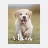 Puppy Dog persoonlijke foto van Pet Golden Retriev Fleece Deken (Voorkant)