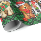 Puppy Dog Persoonlijke naam Groene met kerstmis Cadeaupapier (Rol Hoek)