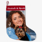 Puppy Dog Pet Animal Foto Feestdagen personalisere Kleine Kerstsok (Voorkant)