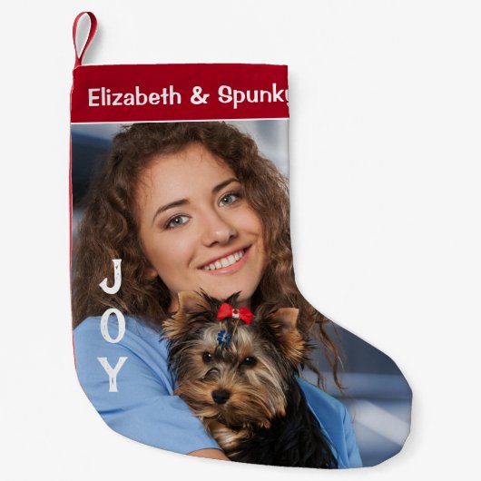 Puppy Dog Pet Animal Foto Feestdagen personalisere Kleine Kerstsok (Voorkant)