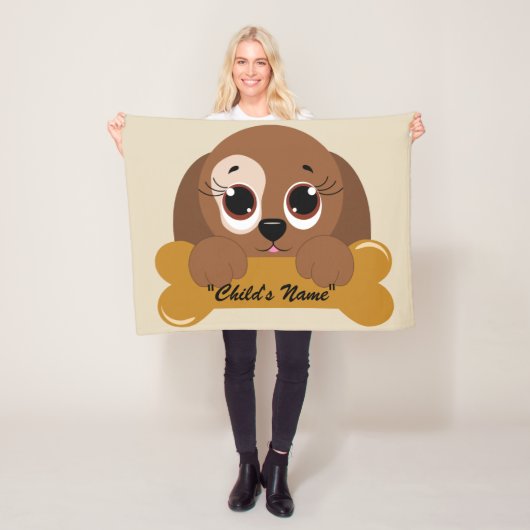 Puppy Dog Pet Design Baby Wieg Fleece Blanket (In situ)