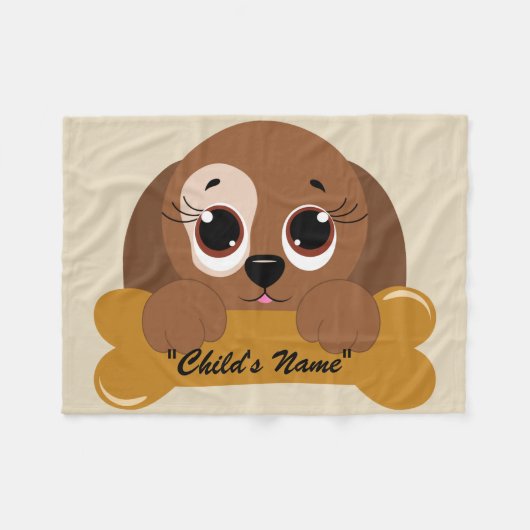 Puppy Dog Pet Design Baby Wieg Fleece Blanket (Voorkant (Horizontaal))