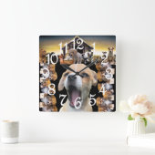 Puppy Dog Pet Eigenaar Gifts Wall Clock Vierkante Klok (Huis)