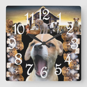 Puppy Dog Pet Eigenaar Gifts Wall Clock Vierkante Klok