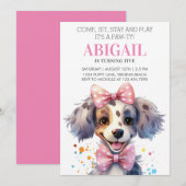 Puppy Dog Pet Pet Kids Birthday Party Kaart (Voorkant / Achterkant)