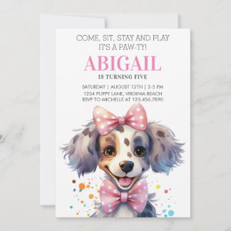 Puppy Dog Pet Pet Kids Birthday Party Kaart