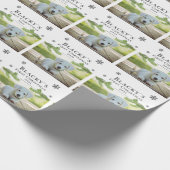 Puppy Dog Pet Photo Cute First Kerstpine Cadeaupapier (Hoek)