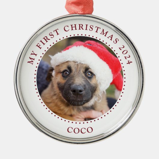 Puppy Dog Photo Christmas Ornament (Voorkant)