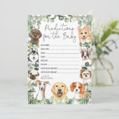 Puppy Dog Predications voor Baby shower Game Card Kaart (Staand voorkant)