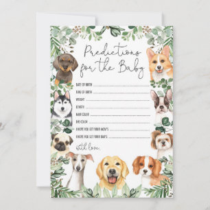 Puppy Dog Predications voor Baby shower Game Card Kaart