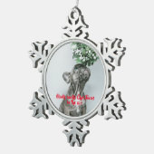 Puppy Dog Pug Photo Typography Cute Tin Sneeuwvlok Ornament (Rechts)