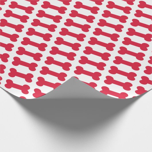 Puppy Dog Red Dog Bone Tretern Cadeaupapier (Hoek)