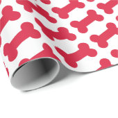 Puppy Dog Red Dog Bone Tretern Cadeaupapier (Rol Hoek)