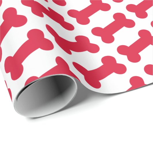 Puppy Dog Red Dog Bone Tretern Cadeaupapier (Rol Hoek)