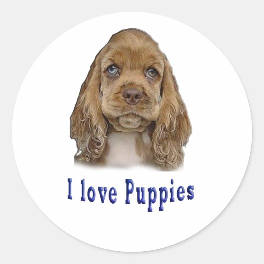 Puppy Dog Ronde Sticker (Voorkant)