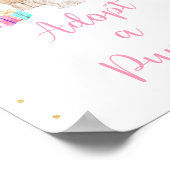 Puppy Dog Roze meisje neemt een pupppy Sign aan Poster (Hoek)