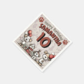 Puppy Dog Rustic Little Girl's 10th Birthday  Servet (Hoek)