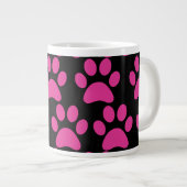 Puppy dog schildert afdrukken Hot Pink zwart Grote Koffiekop (Voorkant rechts)