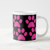 Puppy dog schildert afdrukken Hot Pink zwart Grote Koffiekop (Rechts)