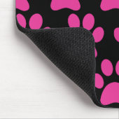 Puppy dog schildert afdrukken Hot Pink zwart Muismat (Hoek)