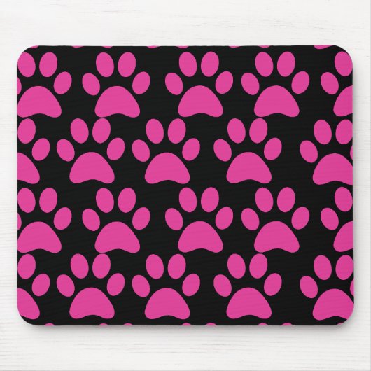 Puppy dog schildert afdrukken Hot Pink zwart Muismat (Voorkant)