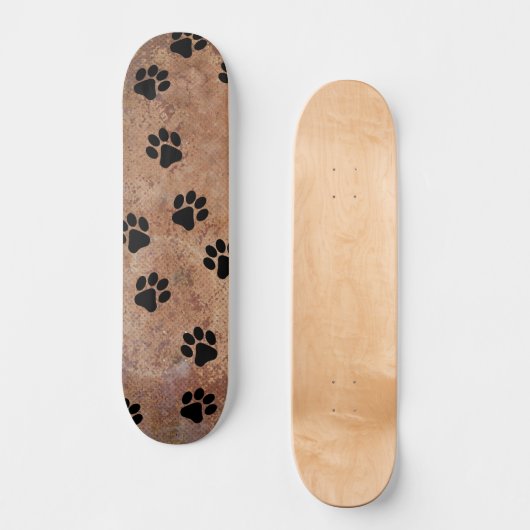 Puppy Dog schildert afdrukken in zand skateboard/W Persoonlijk Skateboard (Voorkant)