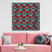 Puppy dog schildert afdrukken rood blauw (Insitu (Woonkamer))