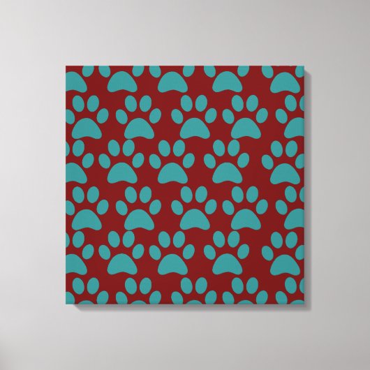 Puppy dog schildert afdrukken rood blauw (Voorkant)