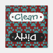 Puppy dog schildert afdrukken rood blauw magneet (Voorkant)