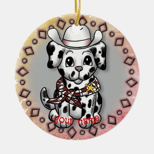 Puppy Dog Sheriff Keramisch Ornament (Voorkant)