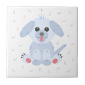 Puppy Dog Simple Pink Pastel Cartoon Tegeltje (Voorkant)