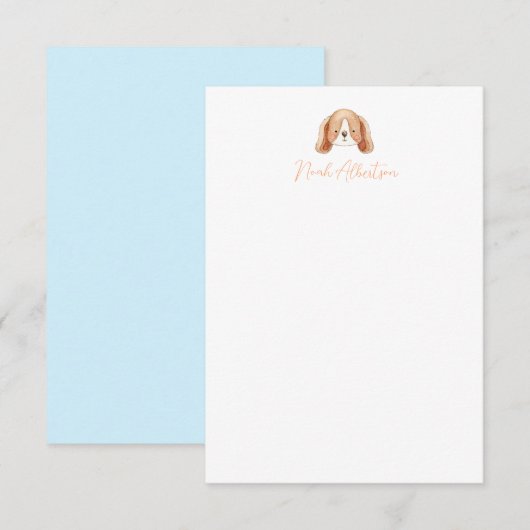 Puppy Dog Stationery Note Kaarten voor Kinderen (Voorkant / Achterkant)