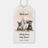 Puppy Dog Tails Baby Boy Baby shower Cadeaulabel (Achterkant)