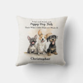 Puppy Dog Tails Baby Boy Gepersonaliseerd Kussen (Achterkant)