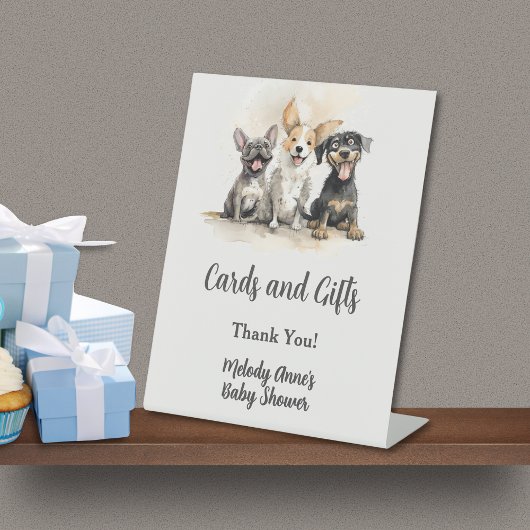 Puppy Dog Tails Boy Baby shower Kaarten Geschenken Reclamebord Met Voetstuk