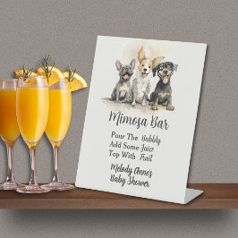 Puppy Dog Tails Boy Baby shower Mimosa Bar Reclamebord Met Voetstuk