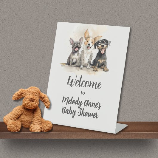 Puppy Dog Tails Boy Baby shower Welkom Reclamebord Met Voetstuk