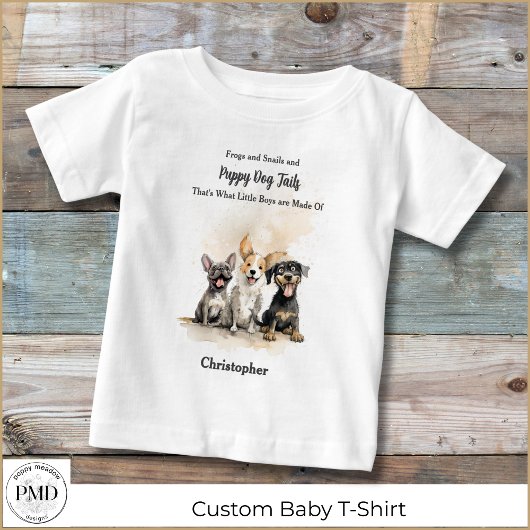Puppy Dog Tails Rhyme Baby Boy Gepersonaliseerd